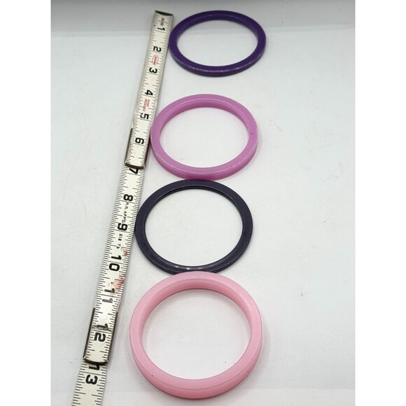 Vintage Set of 4 Acrylic and Plastic Size 7 Inch Wrist  Vintage plastic bangle set of four bangle bracelets